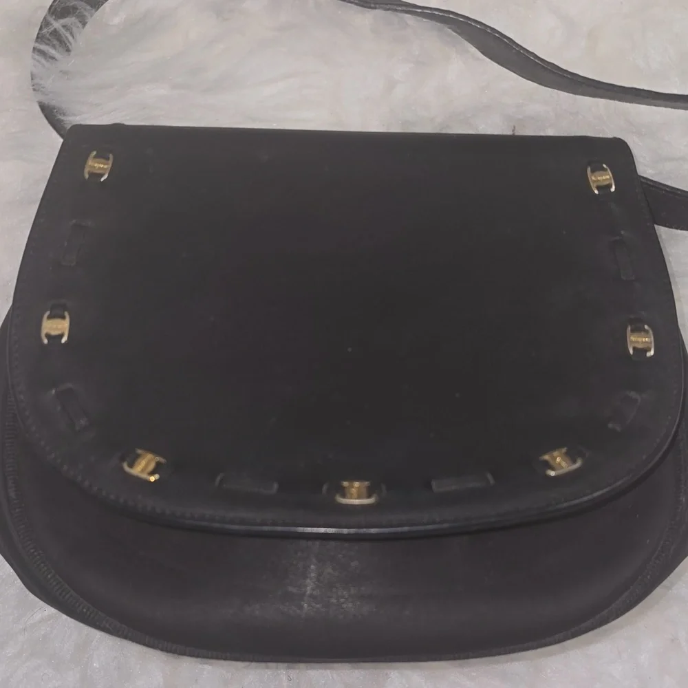 Salvatore‎ Ferragamo Black Leather Crossbody Bag